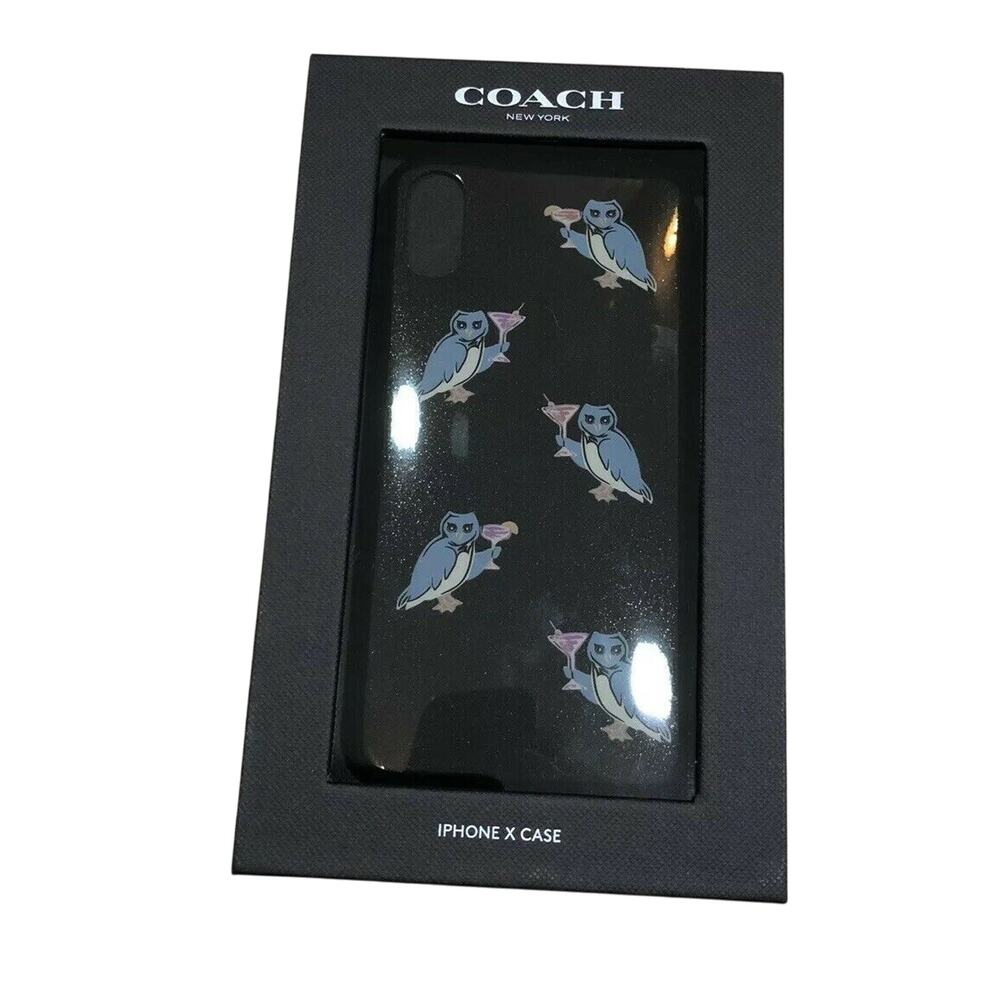 Coach Owl Black Glitter iPhone X or Iphone XS phone Case